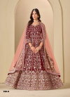 Maroon Color Aanaya Vol 239 By Dani Creation Velvet Designer Work Gown With Dupatta 239 D